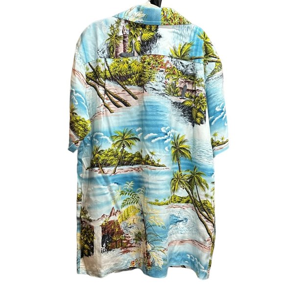 RJC Shirt Mens 10 Hawaiian Paradise Island Vacation Button Front Short Sleeve - Picture 2 of 11
